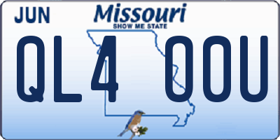 MO license plate QL4O0U