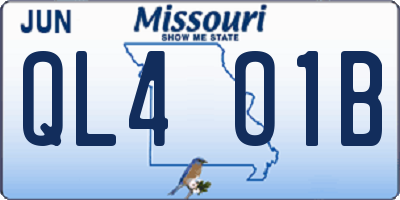 MO license plate QL4O1B