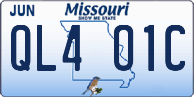 MO license plate QL4O1C