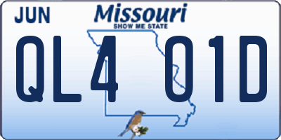 MO license plate QL4O1D