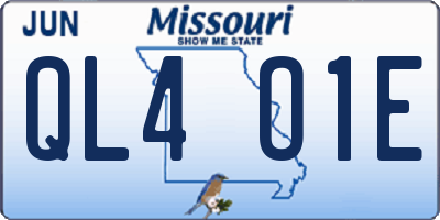 MO license plate QL4O1E