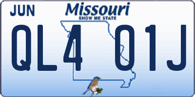 MO license plate QL4O1J