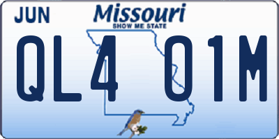 MO license plate QL4O1M
