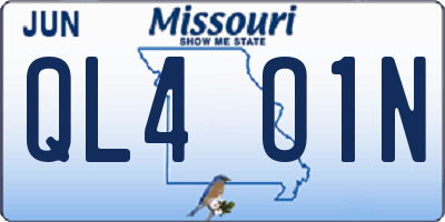 MO license plate QL4O1N