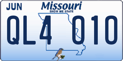 MO license plate QL4O1O