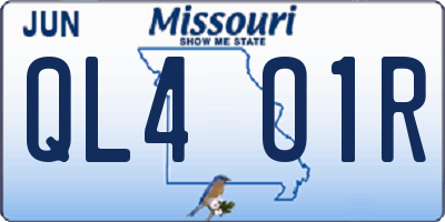 MO license plate QL4O1R