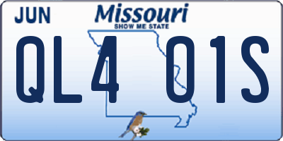 MO license plate QL4O1S