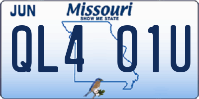 MO license plate QL4O1U