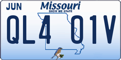 MO license plate QL4O1V