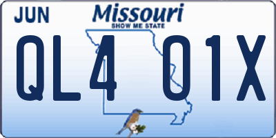 MO license plate QL4O1X