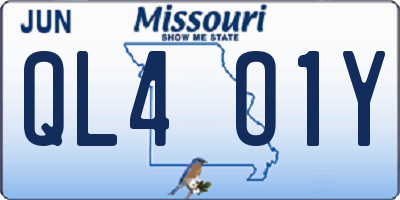 MO license plate QL4O1Y