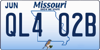 MO license plate QL4O2B