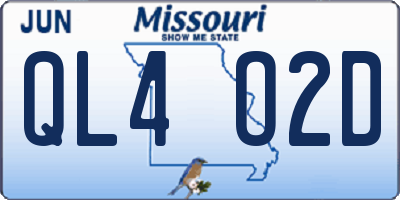 MO license plate QL4O2D