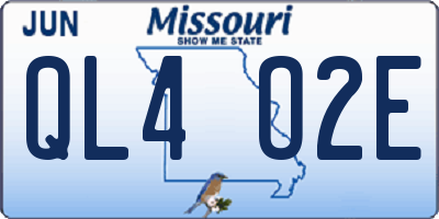 MO license plate QL4O2E