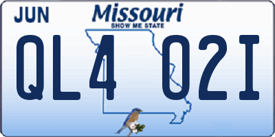 MO license plate QL4O2I