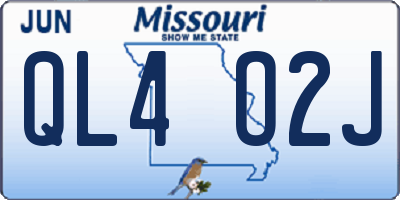 MO license plate QL4O2J