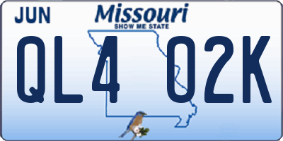 MO license plate QL4O2K
