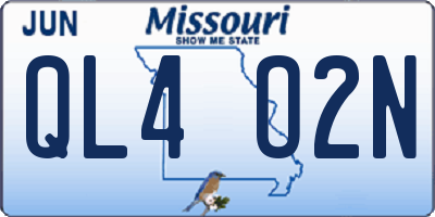 MO license plate QL4O2N