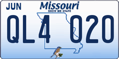 MO license plate QL4O2O