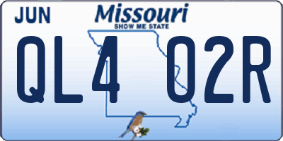 MO license plate QL4O2R