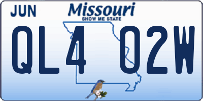 MO license plate QL4O2W