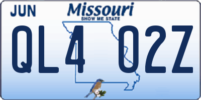 MO license plate QL4O2Z