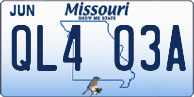 MO license plate QL4O3A