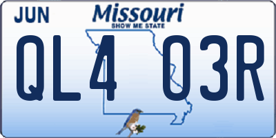 MO license plate QL4O3R