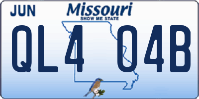 MO license plate QL4O4B