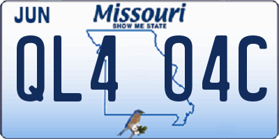 MO license plate QL4O4C