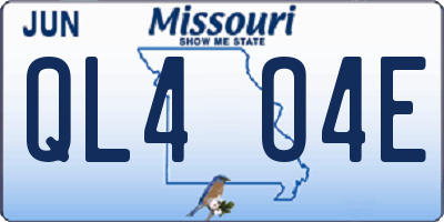 MO license plate QL4O4E