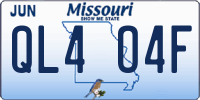 MO license plate QL4O4F