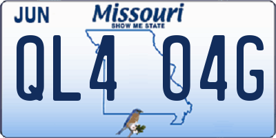 MO license plate QL4O4G