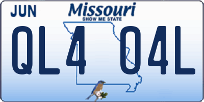 MO license plate QL4O4L