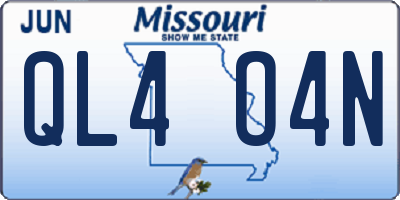 MO license plate QL4O4N