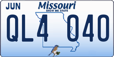 MO license plate QL4O4O