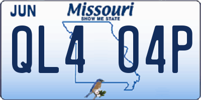 MO license plate QL4O4P