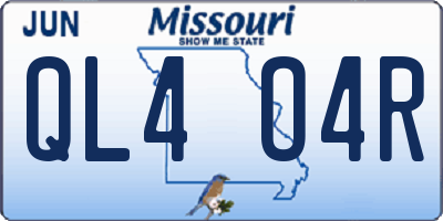 MO license plate QL4O4R