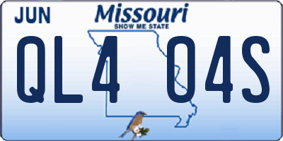 MO license plate QL4O4S