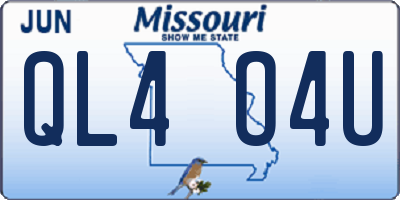 MO license plate QL4O4U