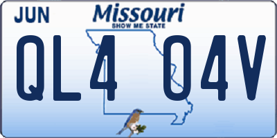 MO license plate QL4O4V