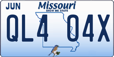 MO license plate QL4O4X