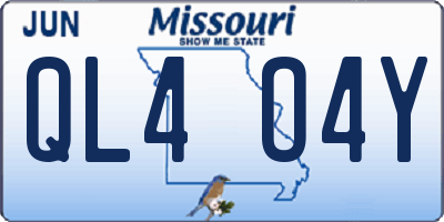 MO license plate QL4O4Y