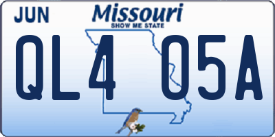 MO license plate QL4O5A
