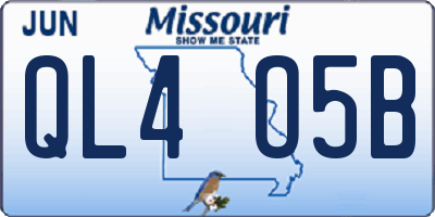 MO license plate QL4O5B