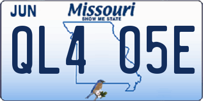 MO license plate QL4O5E