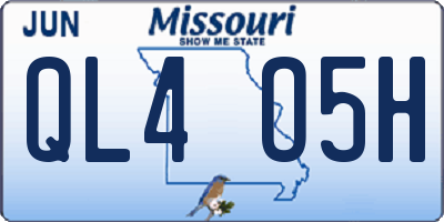 MO license plate QL4O5H