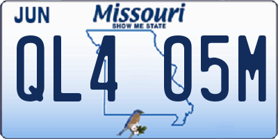 MO license plate QL4O5M