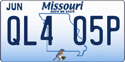 MO license plate QL4O5P