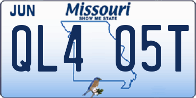 MO license plate QL4O5T